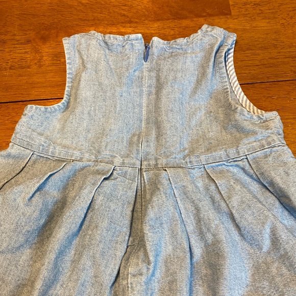 Vintage Tommy Hilfiger Girls Size 18-24 Months Dress Chambray Tennis Logo Blue - Picture 3 of 9